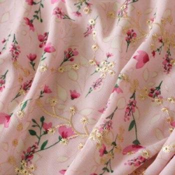 100cm Spring Floral Chiffon Fabric for Women's Clothing