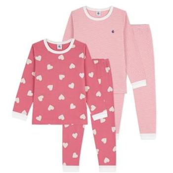 Petit Bateau Cotton Pajama Bundle – 2 Pieces, White, 2-3 Years