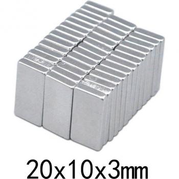 Imán permanente de neodimio N35, 20x10x3mm, paquete de 20 piezas