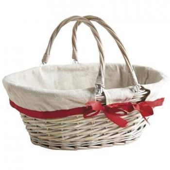 Panier Ovale en Osier Teinté Élégance Rurale