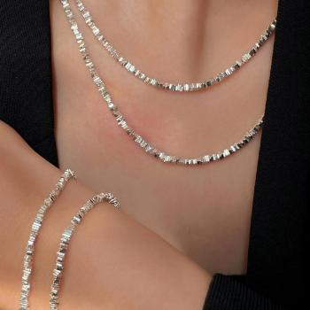 Creative Silver 925 Stamp Patterned Necklace