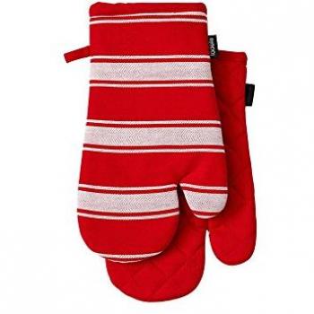 Ladelle Red Butcher Stripe Handwear Set