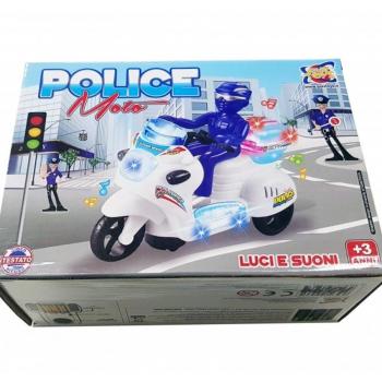 Traesio Moto Policia para Niños: Luces LED y Sonido 3D