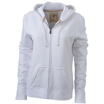 JN942 Women’s Vintage Sweat Jacket – Light White, Medium