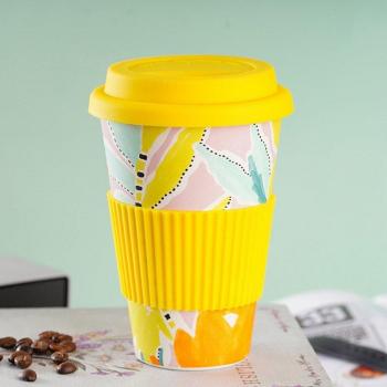 GreenSip Bamboo Coffee Mug – 400ML, Reusable Travel Edition