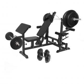 Versatile Fitness Bench with 100kg Weight Set