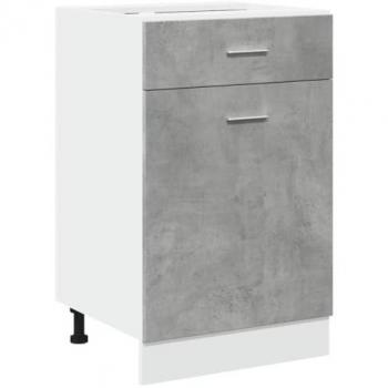 Armadio Inferiore Cassetto Grigio Cemento 50x46x81,5 Multistrato Vidaxl 631397