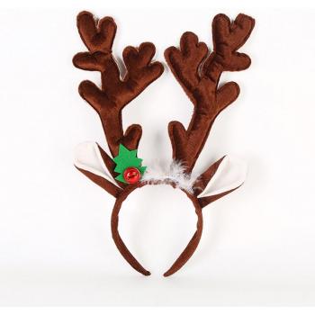 Accessoires Étoiles : Bandeau Noël Bois, 2 Cloches, Décoration Rouge