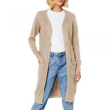 Strickjacke JDY JDYMARCO L/S LONG CARDIGAN KNT NOOS Gr. M (38), beige (beige detail:melange) Damen Strickjacken