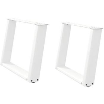Gambe Tavolino Caffè U-Shaped 2 pz Bianco 70x(42-43) cm Acciaio