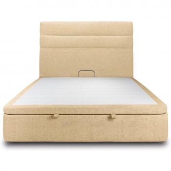 Sommeil de Plomb Caisse de Rangement 140x200 cm – Tête Lignes Tissu Jaune, 39 cm haut