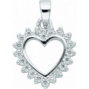 Elegante 925 Silber Kette mit Zirkonia Herz von ADELIA'S