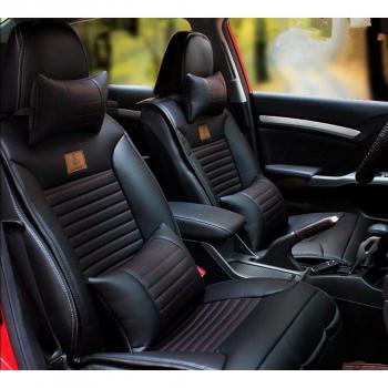 FUWAY Car Seat Cushion Kit Car Lumbar Cushion Car Neck Pillow for Chevrolet Aveo (black)