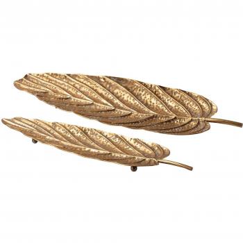 Juego Dual de Bandejas en Metal Dorado