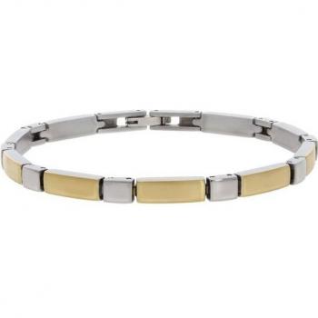 Titania Gliederarmband Titanarmband – bicolor in Silber‑Gold Tönen