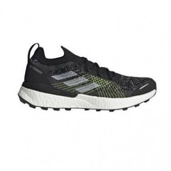Adidas Terrex Two Ultra Primeblue Trail Runners – Core Black & Solar Yellow with White Footwear (UK 4.5 Women's Size)