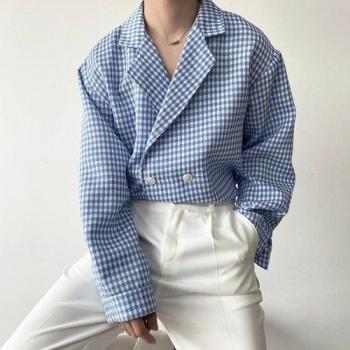 Korean Style Plaid Shirt for Men