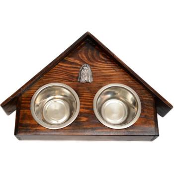 Cestino Shih Tzu in Legno con Ciotole Decorative