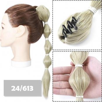 S-noilite Long Straight Bubble Claw Ponytail Hair Extension