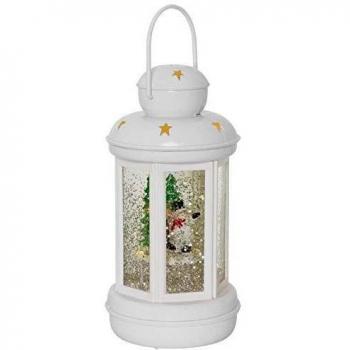COSY White Festive Lantern – Weihnachtsbaum & Santa‑Design, 2 warmweiße LED