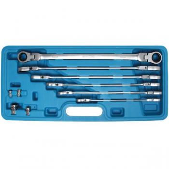Llave doble articulada BGS 8‑19 mm con carraca, set de 10 piezas