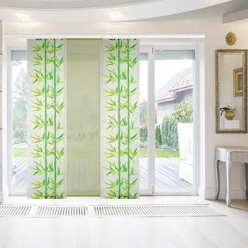 Flächenvorhang mit Print Elena 3er Pack Dunkelgrün 60 x 260 cm