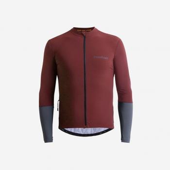Hebo Volts Rood Fietsshirt met Lange Mouwen voor Mannen