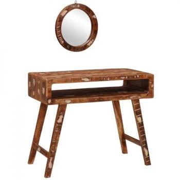 Brown Bedroom Vanity, Solid Reclaimed Wood – 90 x 76 x 45 cm