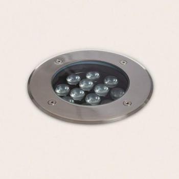 Foco de Suelo LED 12W Empotrable en Acero Inoxidable con Tono Blanco Cálido (3000K)