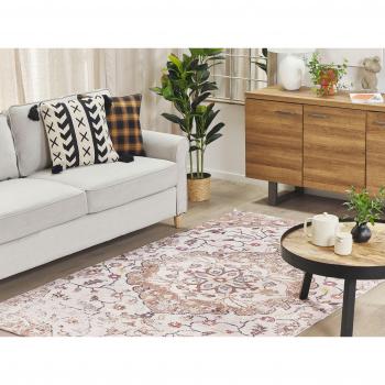 Tapis Décoratif Floral 140x200 cm Kattakkada Beige Marron