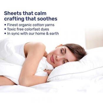 Premium Fitted Sheet Super King, 100% Organic Cot Bed Sheets, Soft, Cool & Crisp, 30cm Deep Fully Elasticated (Light Grey)