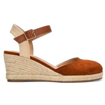 Closed‑Toe Anklet Strap Espadrille “Joey” Platform Shoes – Tan