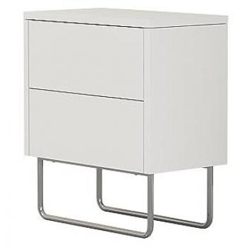 Table de chevet design Calvin, 45 x 50 cm, Blanc, Vicco