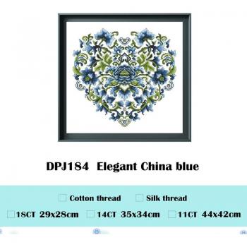 Élégant Kit Broderie Croix Bleue Chine