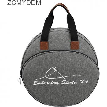 Runde bestickte Garn Tasche mit Ahornmotiven