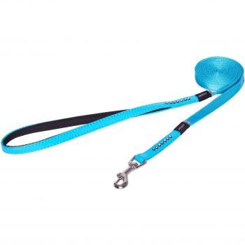 Exquisite Hundegeschirr-Leine: Premium-Faux Leather, 6 Fuß, blau mit Glitzerakzenten
