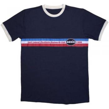 Oasis 1996 Tour Ringer Shirt with Horizontal Stripes – Navy