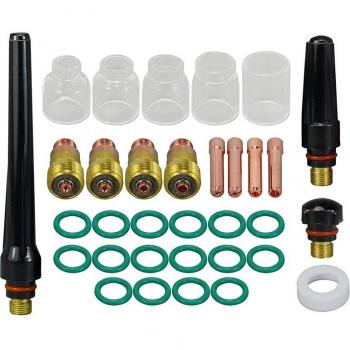 Kit Completo de Accesorios TIG con Lentes de Pyrex