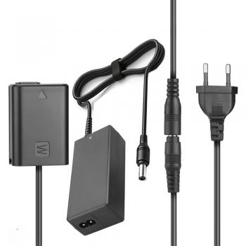 Pack Batería de Prueba NP-FW50 + Adaptador AC para Sony Alpha 6500/6400/6300, A7, A7II, A7RII, A7SII, A7S, A7S2