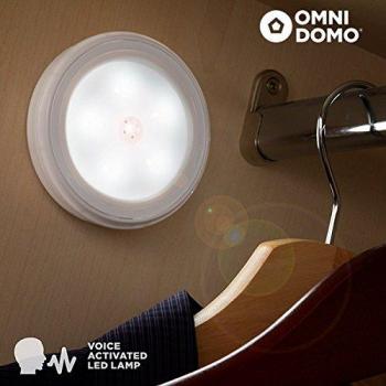 Foco Omnidomo Voluma LED con Sensor de Voz, Blanco, 2 x 8 cm