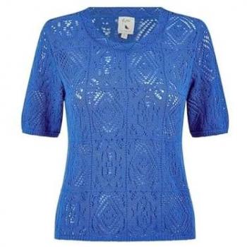 Pull en Coton Bleu Yumi Yumi Tricoté