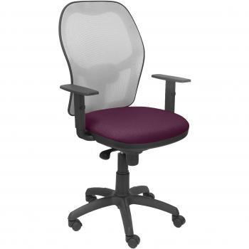 Silla Jorquera malla gris asiento bali morado PIQUERAS Y 15SGRBALI760