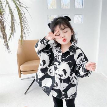 Tops de primavera y otoño con estampado de panda para niños