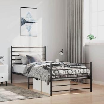 Mesa de Dormitorio: Estructura Cama Sin Colchón, Estribo Negro 100x200 cm – Maison Exclusive
