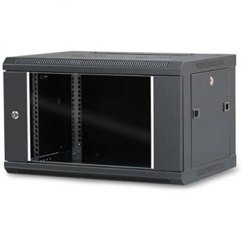 Coffret mural 19'' 6U porte vitrée 600x450 mm noir