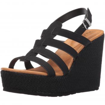 Volcom Sandalias con cuñas High Society, Color: NEGRO, Talla: 36 EU