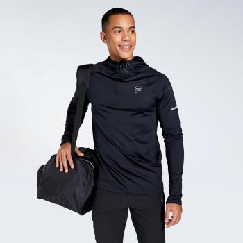 Felpa Fila Uomo Nero con Cappuccio Taglia XL