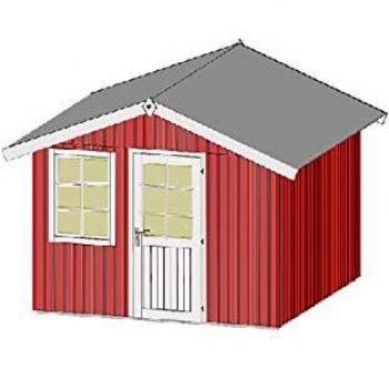 Weka Schwedenhaus Gr. 2, 300 x 300 cm, mit integrierten Fenstern, schwedenrot