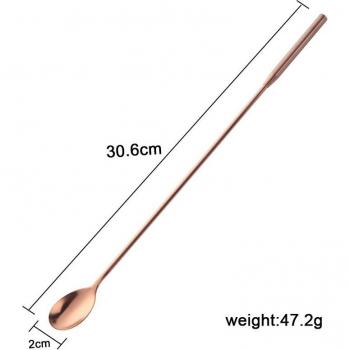 Cuillère à Cocktail en Acier Inoxydable 304, Spirale, 12 pouces, 7 Couleurs