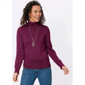 Strickpullover mit Rollkragen in Fuchsia